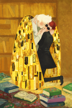 nathengyn:  inspired by klimt’s the kiss,