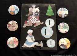 yoimerchandise: YOI x Avex Pictures Can Badges &amp; Layered Acrylic Stand Original Release Date:November 3rd, 2017 (Animate Girls Festival 2017) Featured Characters (4 Total):Viktor, Yuuri, Yuri, Makkachin Highlights:The exclusive items from the 2017