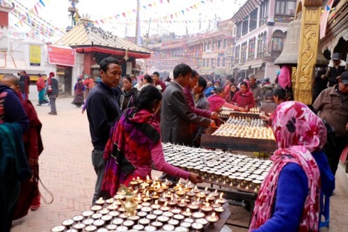 Types Of Offering: Butter Lamps Flames, or light, illuminate wisdom and the path of dharma to lead u