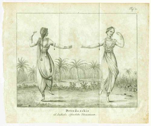 ’Devadasi dancers" a German print, 1700’s