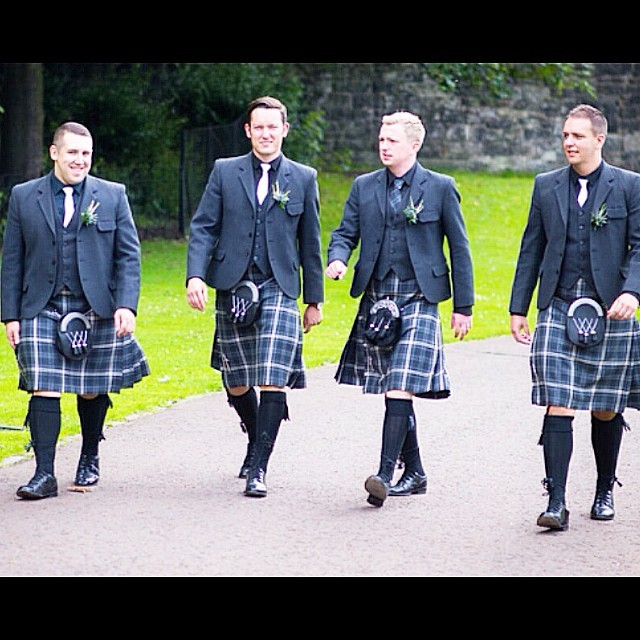 kiltedpride:  The lads ! #kilt #weddingday