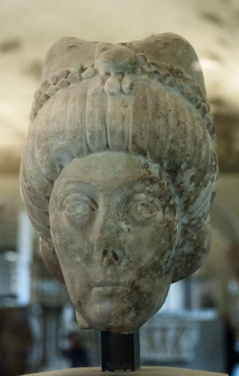 myglyptothek:Presumably empress Theodora. From via San Primo in Milan. VI century AD. Marble. Castel