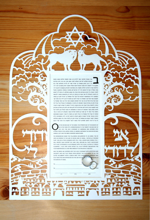 My papercut ketubah designsThey can be found at www.etsy.com/shop/papercutsbyoren