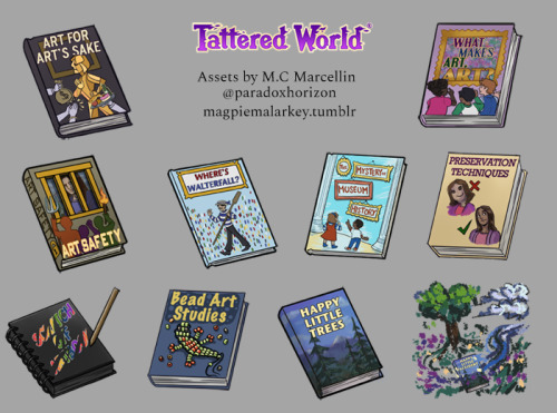 More of my work is live on Tattered World! This is more stuff from the preview event, with books, fo