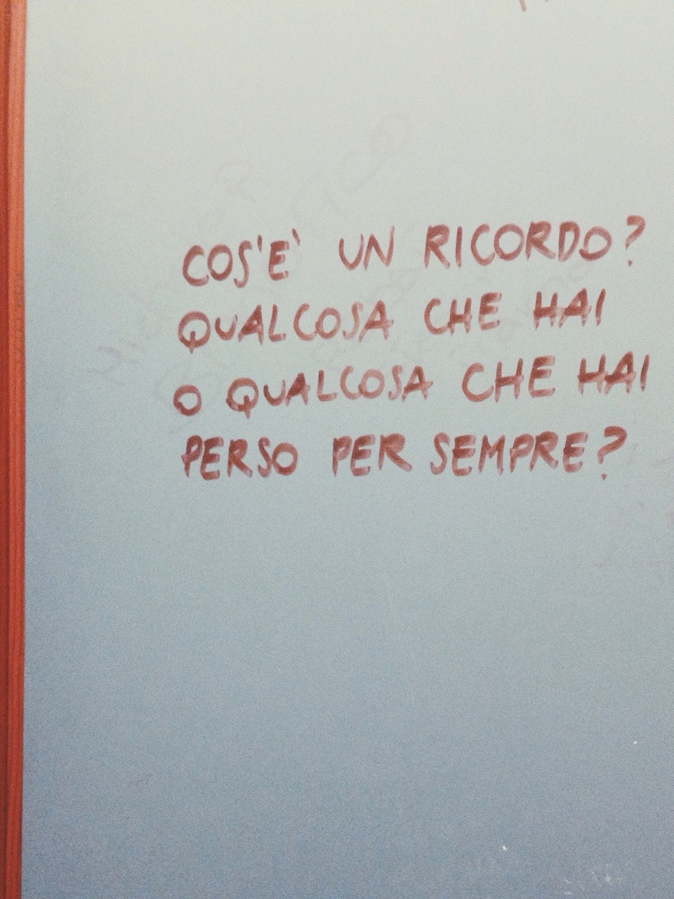 15annididelusioni:  &ldquo;Cos’è un ricordo? Qualcosa che hai o qualcosa che