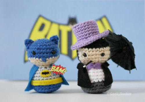 archiemcphee:  Every year for the last six years a crochet ninja called The Geeky Hooker (previously featured here) has been creating batches of kawaii crocheted amigurumi superheroes and hiding them around San Diego Comic-Con for attendees to find. And