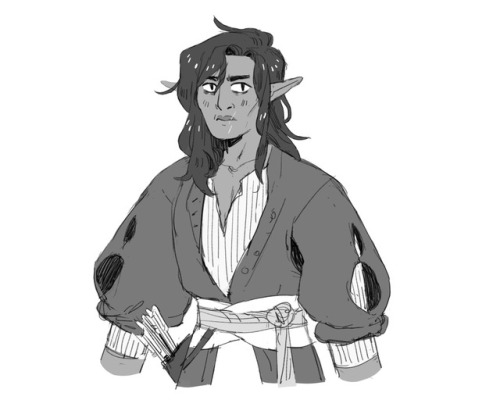 more of my new d&amp;d character, medraut! getting very fond of this good serious ranger boy who pat