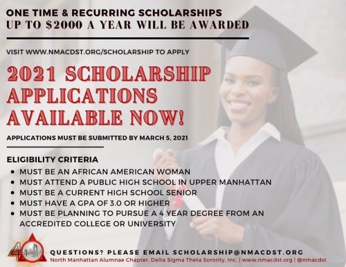 # ! Visit www.nmacdst.org/scholarship to apply TODAY. Submission Deadline: March 5, 2021. • Ple