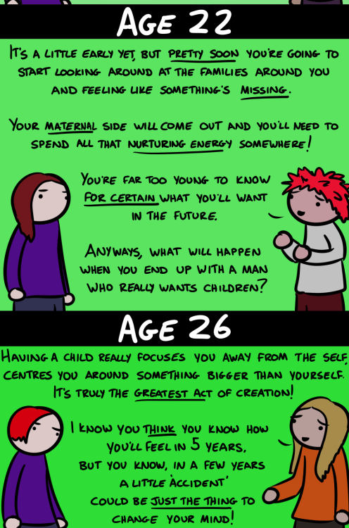 jizzonthewall:  robothugscomic:  New comic! (link) It’s weird how so many people have been more certain than me about my potential family life, even though I’ve held consistent opinions on it for about 2 decades. As I’m getting older, firmly in