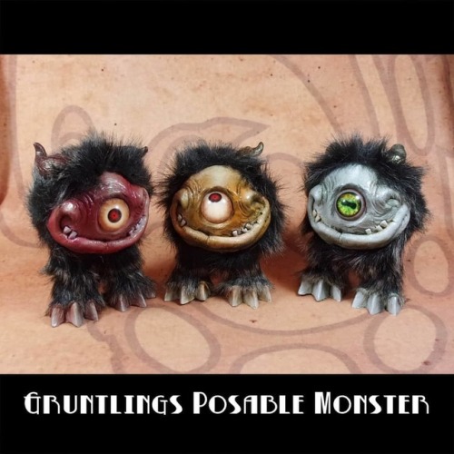 A trio of Gruntlings is up on my store. FREE SHIPPING! #fairies #fairiesarereal #fairy #monster #pos