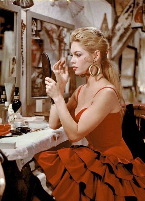 talesfromweirdland:Brigitte Bardot on the set of La femme et le pantin (English title: The Female) (