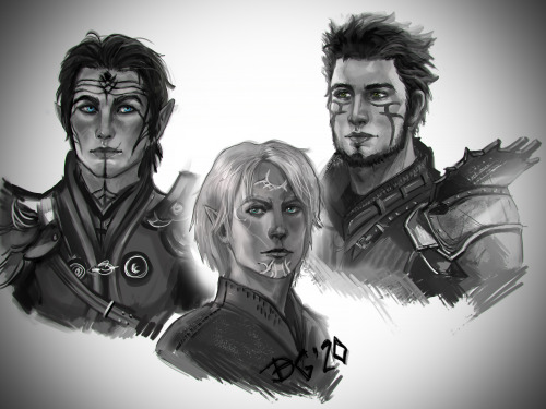 My favorite characters from Dragon Age. Inquisitor, Grey warden and Hawk. And all of them are mages 