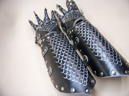 strongholdleather:  Continuing yesterdays post of specialty gauntlets… These are just the ones we have pictures of from before we sold them. 