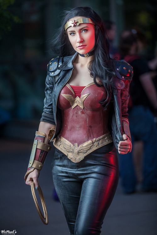 gailsimone:demonsee:Wonder Woman Cosplayed by V330 Creations, photographed by WeNealsCOLOR!Also, man