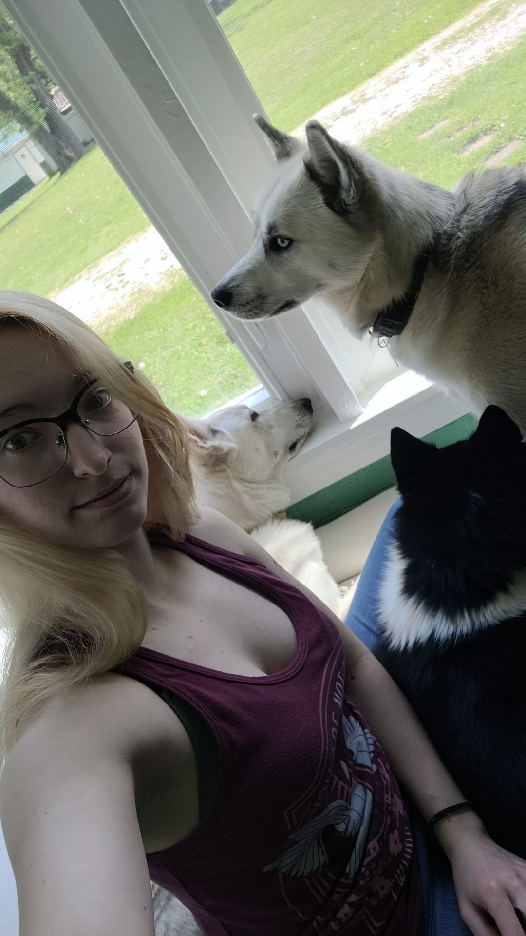 Appreciation post for my gorgeous girl and our sweet pups. Love when she sends pics