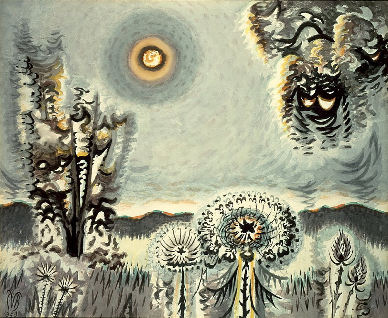 dappledwithshadow:  Sultry Night, Charles Burchfield 1959 