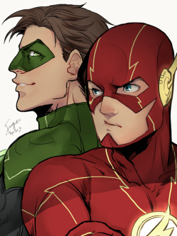 extraordinarycomics:  The Flash &amp; Green Lantern by Onlyfuge.