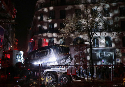 itscolossal:Artist Benedetto Bufalino Unveils a Disco Ball Cement Truck