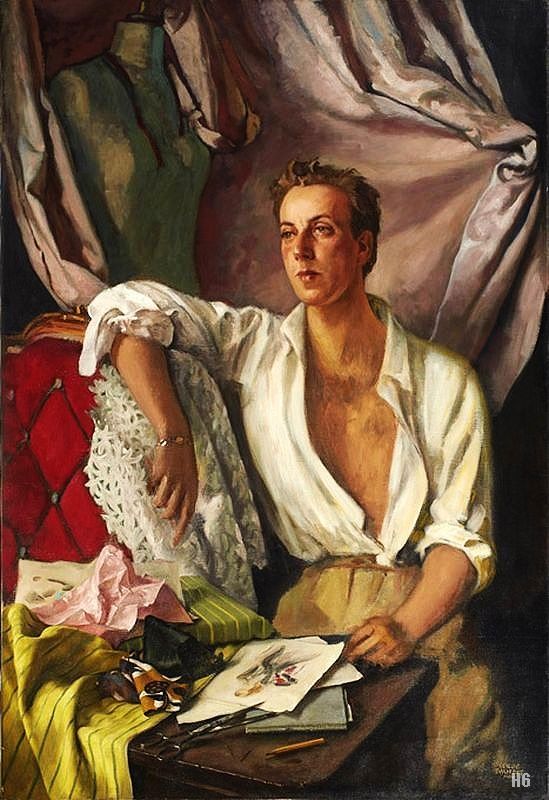 Portrait of the Couturier Jacques Fath. Serge Ivanoff. Russian. 1893-1983. oil /canvas.