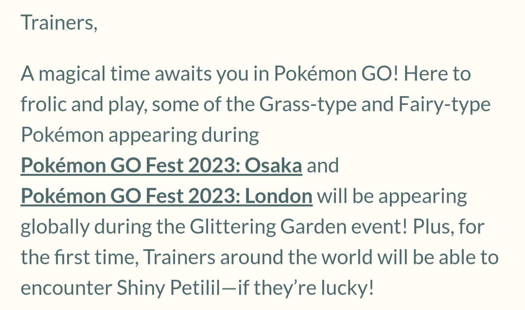 Pokémon GO - Glittering Garden 