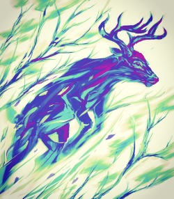 shimhaq98:Quick painting of a deer a while back