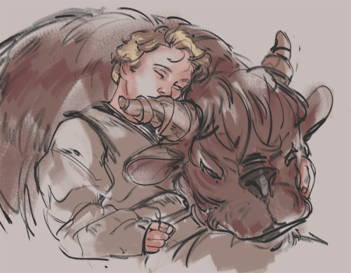 Baby Ani with baby bantha