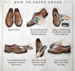 thetailoredgentleman:  Shining shoes might