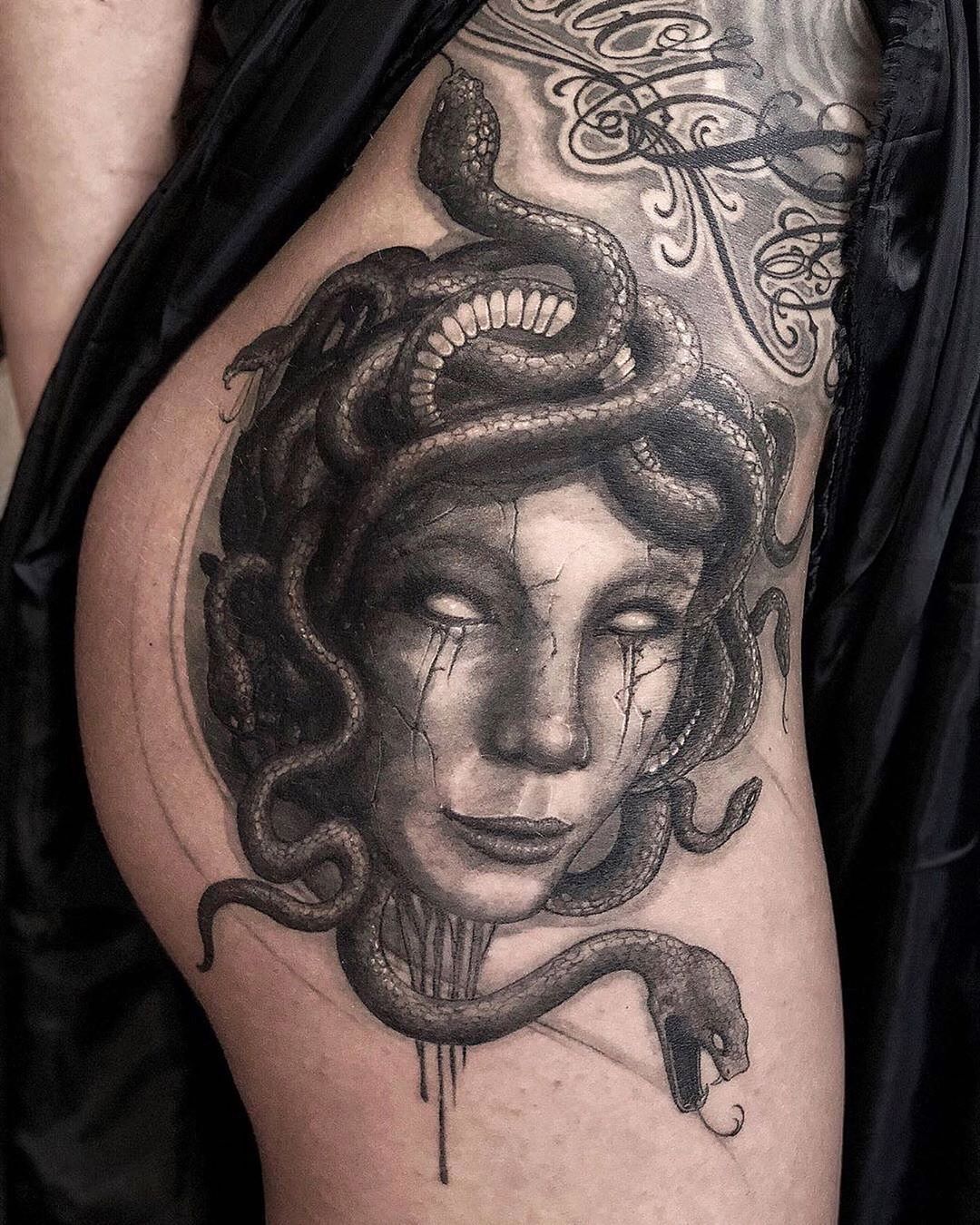 Realism Medusa Tattoo Idea  BlackInk