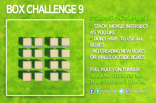 saurussims:Box Challenge Rules2021 February is Tiny home inspired, which is why the total combined i