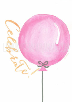 canvaspaintings:  Celebrate balloon Watercolor