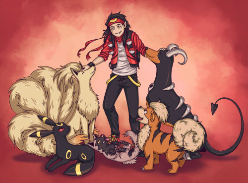 Raswic as a pokemon trainer with his doggo team! U･ω･U Gotta pet &lsquo;em all! :D Another picture f