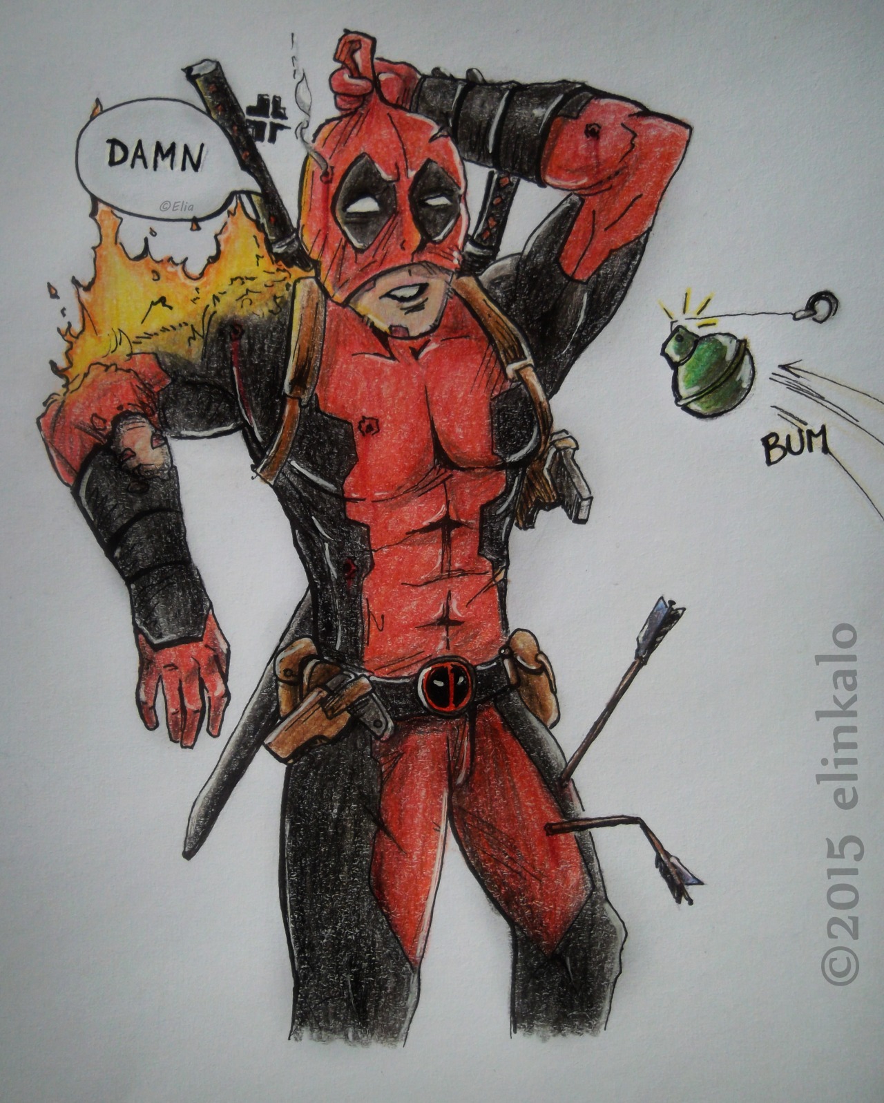 Marvel Heroes in Peril — elinkalo: Really bad day. Poor Deadpool :D