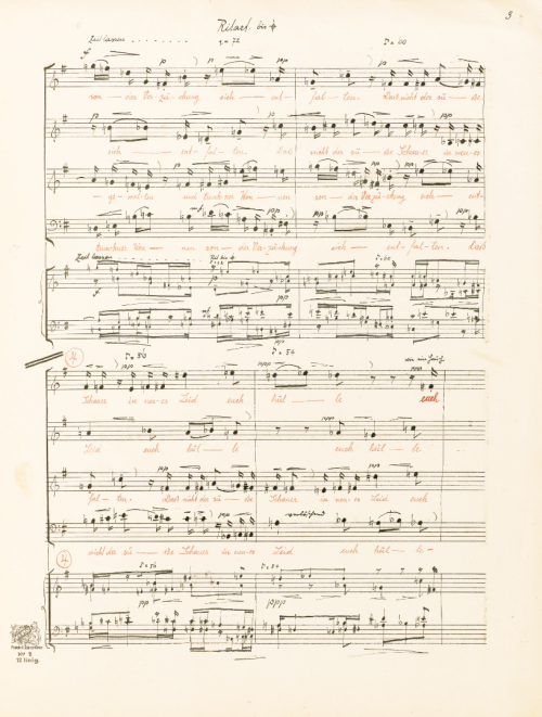 barcarole:Manuscript of Webern’s Entflieht auf leichten Kähnen, Op. 2, ca. 1914.