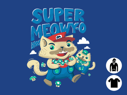 Super Meowy-o Bros by mikiekwoods (on tee here)