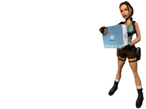 Render of Lara promoting Tomb Raider: The Last Revelation on Sega Dreamcast.