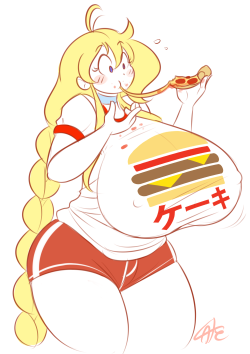 theycallhimcake:Cassie’s life mostly revolves around food it seems. Also where the heck is she getting these hipstery shirts?