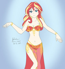 Belly Dancer Sunset (30 minute challenge) by JonFawkes  Character chosen by stream viewers