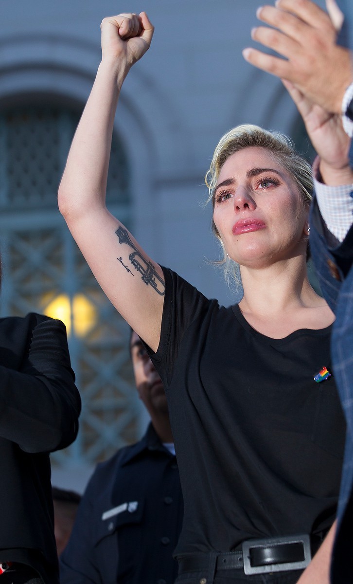 thattboyisamonster:   Lady Gaga at the Los Angeles Vigil for the Orlando victims