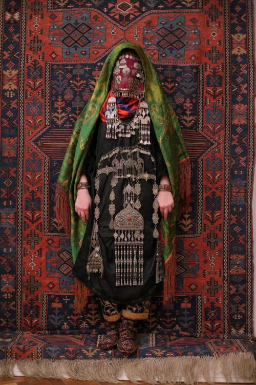 suzani:Avar woman (Caucasus), wedding traditional costume. Ethnic groups living in the Russian repub