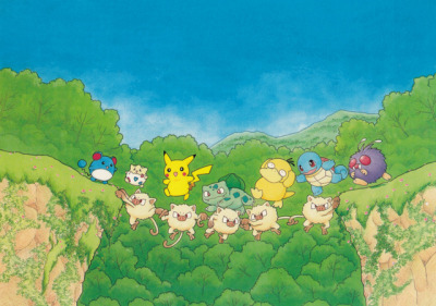 Pokemon postcard Promo Illustration Art Kagemaru Himeno 1999 2 