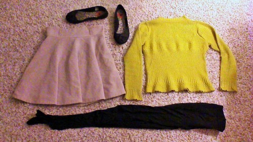 Crop Sweater: Good Will (vintage no tags) Circle Skirt: Forever 21 (Good Will) Ballet Flats: Rocket 