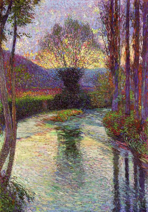 frail-eternity:    Labastide du Vert Village //   Reflected Willow on the Green - Henri Martin