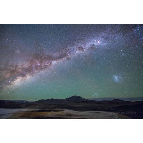 Galaxies from the Altiplano #nasa #apod #milkyway #centralband #galaxy #galaxies #largemagellaniccloud #smallmagellaniccloud #stars #nebulae #cosmicdust #airglow #chileanatacama #stratovolcano #space #science #astronomy