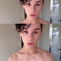 wild-nirvana:  jacobwillow:  I love drawn on freckles  Perfect boy 