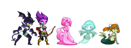 dan-heron-stuffs:  just a quick compilation of some of the enemies, transformations, outfits concept art and NPC’s of Shantae Half Genie Hero and a little thematic group shot of the monster girls and transformation, because it’s me 