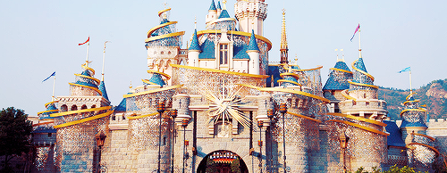 mickeyandcompany:  Disney castles and their special decorations for anniversaries