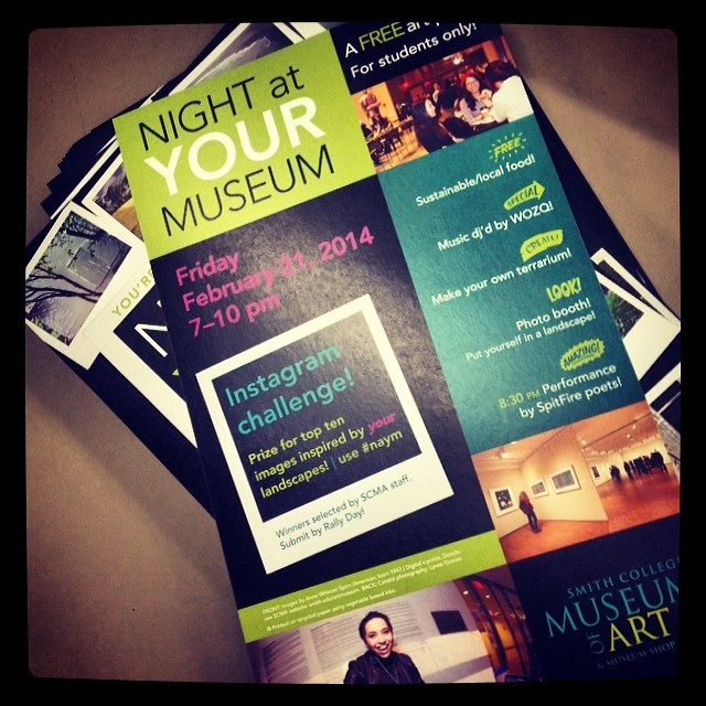 Night at Your Museum is on it’s way! #naym thanks to everyone who has already jumped into the Instagram Challenge– PRIZES for the TOP 10 images @smithcollege #scma #smac #art