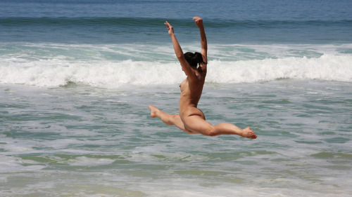 Porn Pics Dancer training on nude beach.