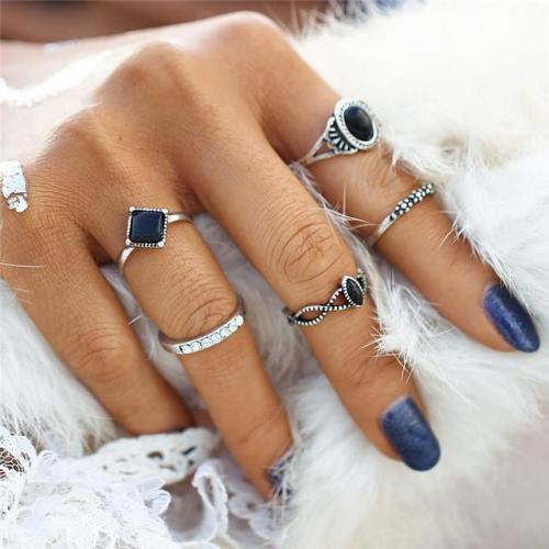 favepiece:5-Piece Bohemian Ring Set - Use code TUMBLR10 for a 10% discount!