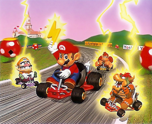 Some of the rarely used 3D render artwork for ‘Mario Kart 64′.